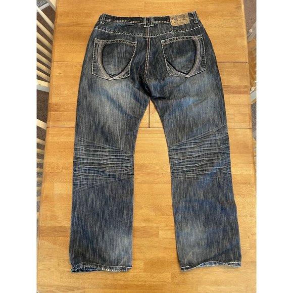 Men's VINTAGE Y2K Southpole Jeans Blue Denim Med/Dark Wash, Size‎ 38 - Picture 2 of 9